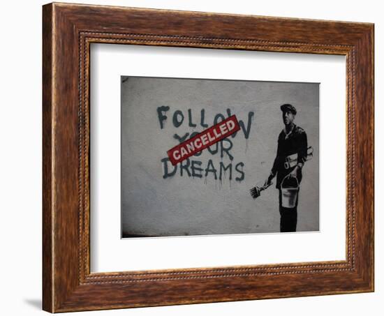 Follow your dreams-Banksy-Framed Giclee Print