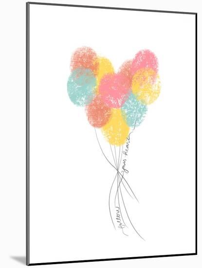 Follow Your Heart Balloons-Anna Quach-Mounted Art Print