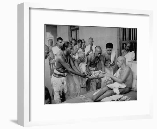 Followers Offering Fruits to Sri Ramana Maharshi-null-Framed Premium Photographic Print