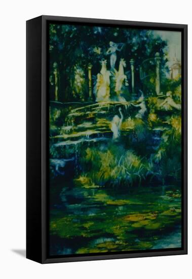 Folly 2002, Twickenham Statues and Fountain-Lee Campbell-Framed Premier Image Canvas