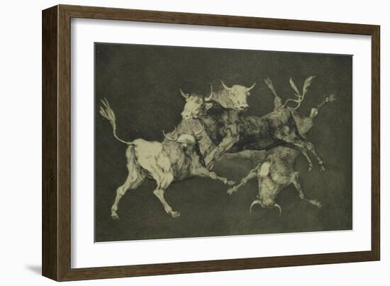 Folly of the Bulls, from the Follies Series, circa 1815-24-Francisco de Goya-Framed Giclee Print