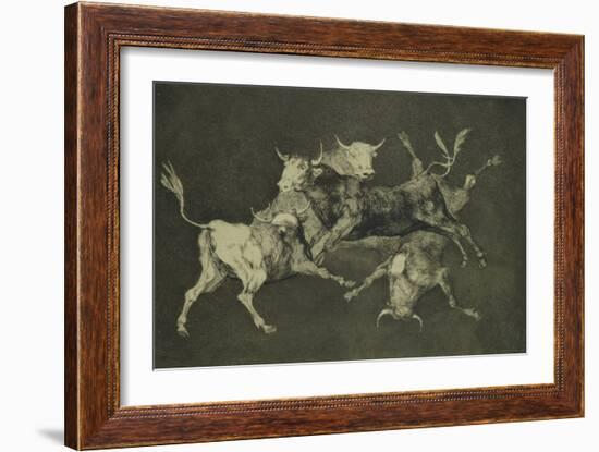 Folly of the Bulls, from the Follies Series, circa 1815-24-Francisco de Goya-Framed Giclee Print