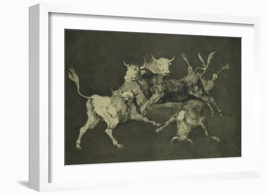 Folly of the Bulls, from the Follies Series, circa 1815-24-Francisco de Goya-Framed Giclee Print