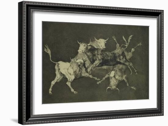 Folly of the Bulls, from the Follies Series, circa 1815-24-Francisco de Goya-Framed Giclee Print