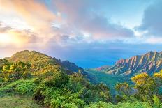 Amazing View of Kalalau Valley and Na Pali Coast, Kauai Island, Hawaii-Fominayaphoto-Photographic Print