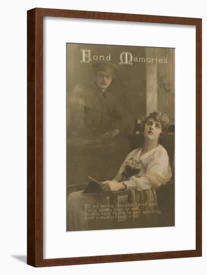 Fond Memories, Romantic Postcard Sent from a Soldier to His Sweetheart-null-Framed Giclee Print