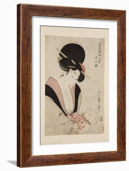 Fond of Pets (Mono-Zuki) (Colour Woodblock Print)-Kitagawa Utamaro-Framed Giclee Print