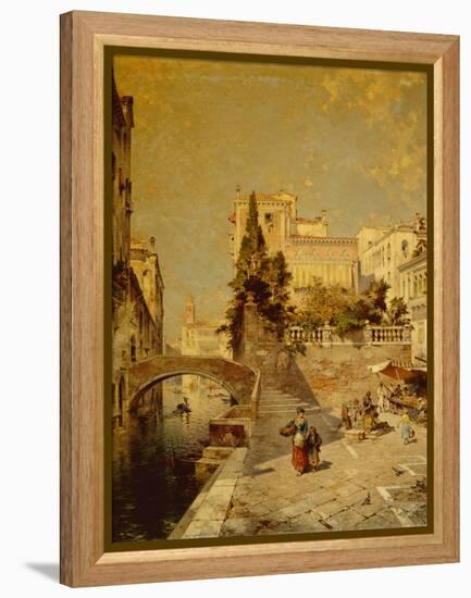 Fondamenta Zorzi, Campiello Santa Barbara, Venice-Franz Richard Unterberger-Framed Premier Image Canvas