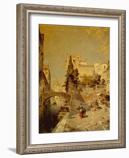 Fondamenta Zorzi, Campiello Santa Barbara, Venice-Franz Richard Unterberger-Framed Giclee Print