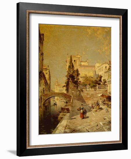 Fondamenta Zorzi, Campiello Santa Barbara, Venice-Franz Richard Unterberger-Framed Giclee Print