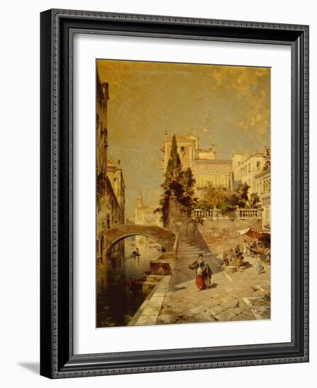 Fondamenta Zorzi, Campiello Santa Barbara, Venice-Franz Richard Unterberger-Framed Giclee Print