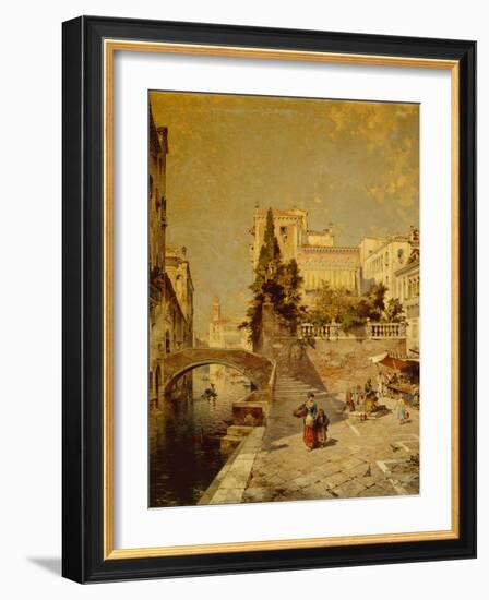 Fondamenta Zorzi, Campiello Santa Barbara, Venice-Franz Richard Unterberger-Framed Giclee Print