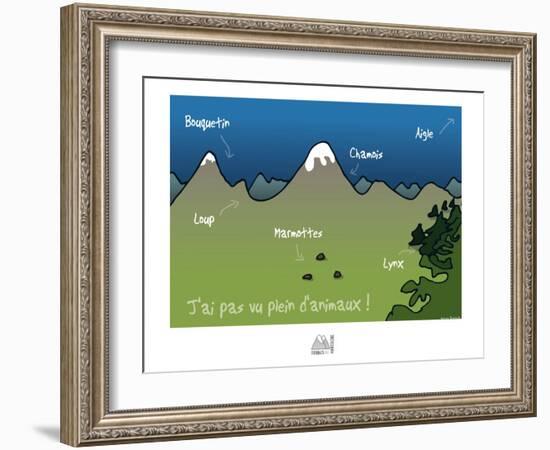 Fondus de montagne - Je n'ai pas vu plein d'animaux-Sylvain Bichicchi-Framed Art Print