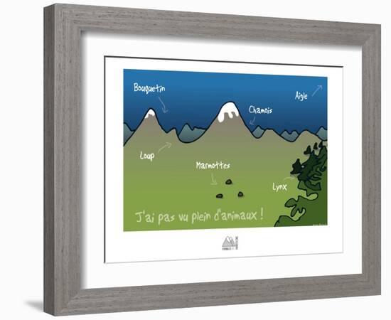 Fondus de montagne - Je n'ai pas vu plein d'animaux-Sylvain Bichicchi-Framed Art Print