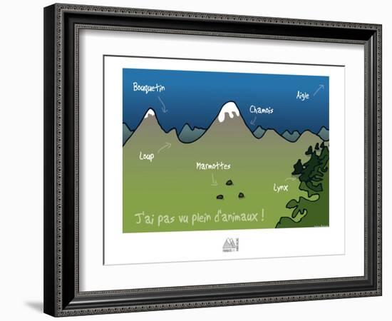 Fondus de montagne - Je n'ai pas vu plein d'animaux-Sylvain Bichicchi-Framed Art Print