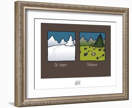 Fondus de montagne - Or blanc, ordures-Sylvain Bichicchi-Framed Art Print