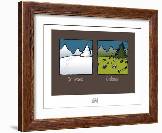 Fondus de montagne - Or blanc, ordures-Sylvain Bichicchi-Framed Art Print