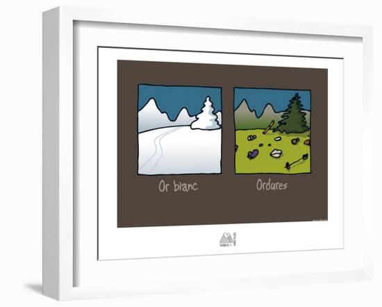 Fondus de montagne - Or blanc, ordures-Sylvain Bichicchi-Framed Art Print