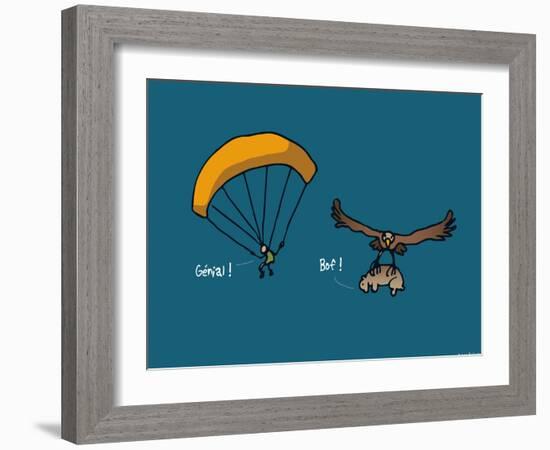 Fondus de montagne - Parapente-Sylvain Bichicchi-Framed Art Print