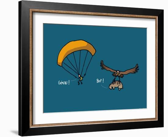 Fondus de montagne - Parapente-Sylvain Bichicchi-Framed Art Print