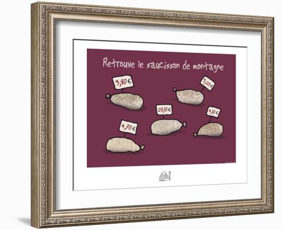 Fondus de montagne - Saucissons de montagne-Sylvain Bichicchi-Framed Art Print