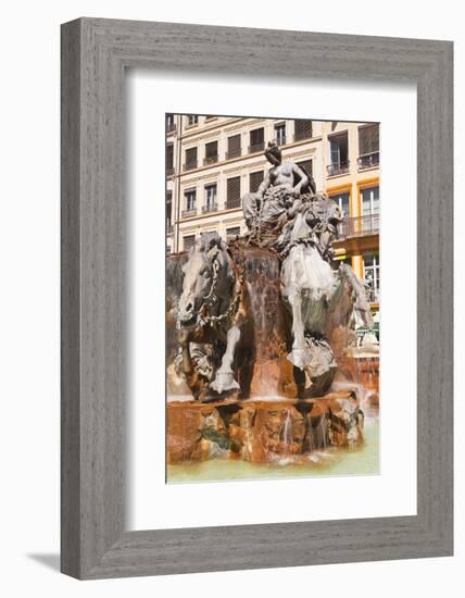 Fontaine Bartholdi in Place Des Terreaux, Lyon, Rhone, Rhone-Alpes, France, Europe-Mark Sunderland-Framed Photographic Print