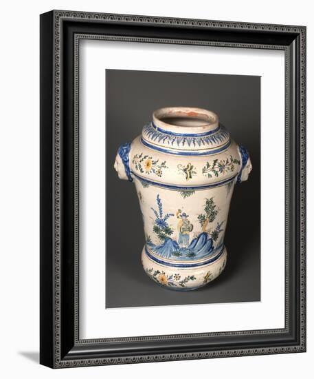 Fontaine décorée de deux chinois en promenade-null-Framed Giclee Print