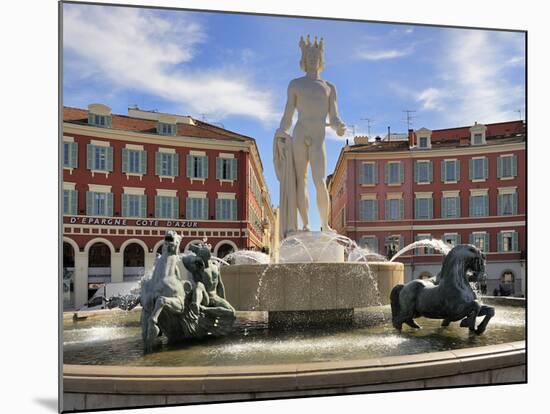 Fontaine Du Soleil (Fountain of the Sun), Place Massena, Nice, Alpes Maritimes, Provence, Cote D'Az-Peter Richardson-Mounted Photographic Print