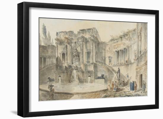 Fontaine monumentale-Hubert Robert-Framed Giclee Print