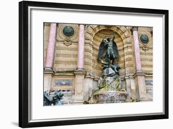 Fontaine Saint-Michel, Left Bank, Paris, France-Russ Bishop-Framed Photographic Print