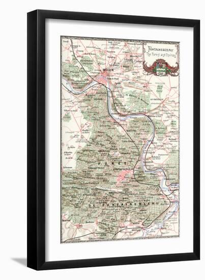 "Fontainebleau: The Forest and Environs" French Map from the 1800s-Piddix-Framed Art Print