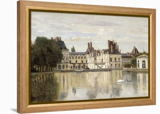 Fontainebleau - View of the Chateau and Lake-Jean-Baptiste-Camille Corot-Framed Premier Image Canvas