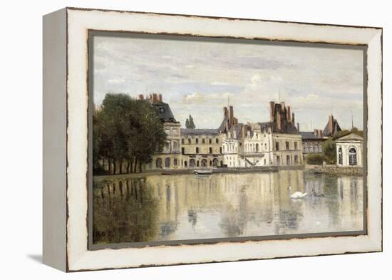 Fontainebleau - View of the Chateau and Lake-Jean-Baptiste-Camille Corot-Framed Premier Image Canvas
