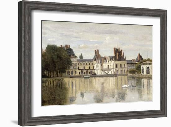 Fontainebleau - View of the Chateau and Lake-Jean-Baptiste-Camille Corot-Framed Giclee Print