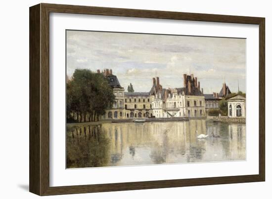 Fontainebleau - View of the Chateau and Lake-Jean-Baptiste-Camille Corot-Framed Giclee Print