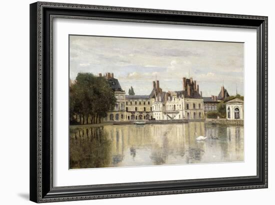 Fontainebleau - View of the Chateau and Lake-Jean-Baptiste-Camille Corot-Framed Giclee Print