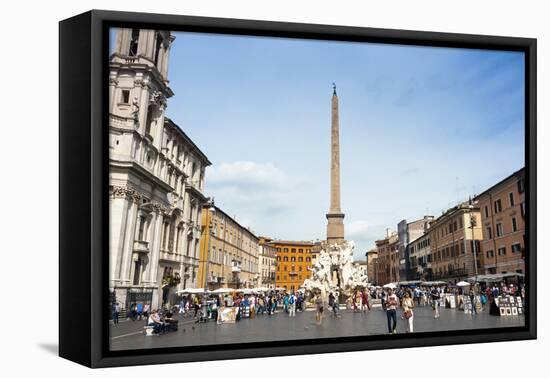 Fontana Dei Quattro Fiumi, Topped by the Obelisk of Domitian, Piazza Navona, Rome, Lazio, Italy-Nico Tondini-Framed Premier Image Canvas