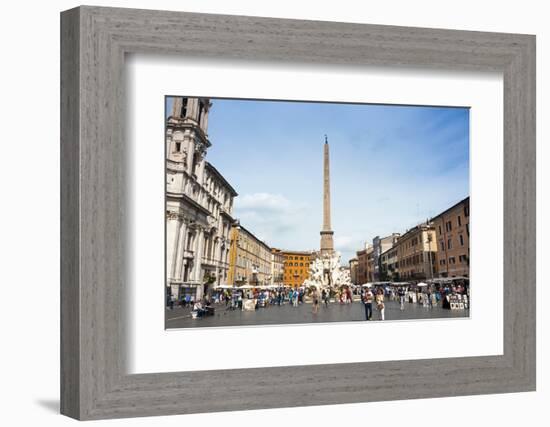 Fontana Dei Quattro Fiumi, Topped by the Obelisk of Domitian, Piazza Navona, Rome, Lazio, Italy-Nico Tondini-Framed Photographic Print