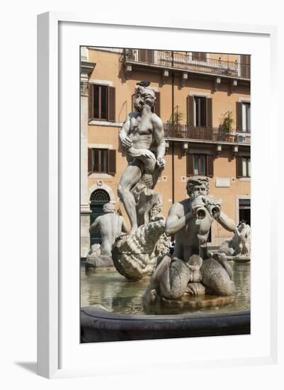 Fontana Del Moro, by Bernini, Piazza Navona, Rome, Lazio, Italy-James Emmerson-Framed Photographic Print