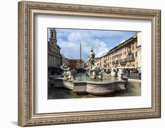 Fontana Del Moro, by Bernini, Piazza Navona, Rome, Lazio, Italy-James Emmerson-Framed Photographic Print