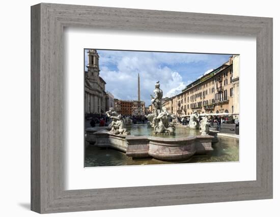 Fontana Del Moro, by Bernini, Piazza Navona, Rome, Lazio, Italy-James Emmerson-Framed Photographic Print