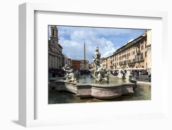 Fontana Del Moro, by Bernini, Piazza Navona, Rome, Lazio, Italy-James Emmerson-Framed Photographic Print