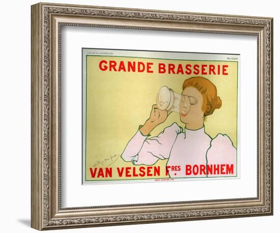 Food and Beverage. Big Brewery Van Velsen, Belgium. Poster by Armand Rassenfosse, Belgium, c.1890-Armand Rassenfosse-Framed Giclee Print