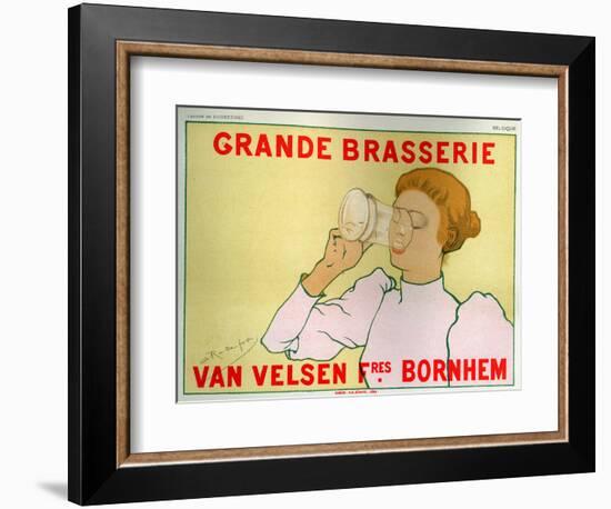 Food and Beverage. Big Brewery Van Velsen, Belgium. Poster by Armand Rassenfosse, Belgium, c.1890-Armand Rassenfosse-Framed Giclee Print