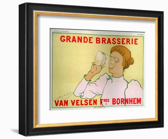 Food and Beverage. Big Brewery Van Velsen, Belgium. Poster by Armand Rassenfosse, Belgium, c.1890-Armand Rassenfosse-Framed Giclee Print