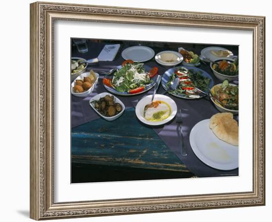 Food at the Haret Idoudna Restaurant, Madaba, Jordan, Middle East-Alison Wright-Framed Photographic Print