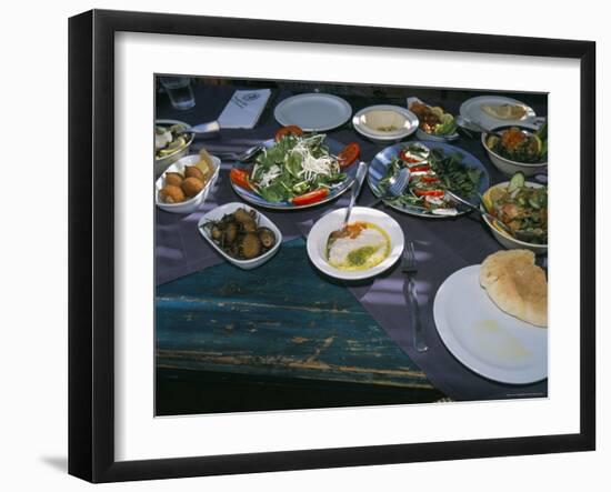 Food at the Haret Idoudna Restaurant, Madaba, Jordan, Middle East-Alison Wright-Framed Photographic Print