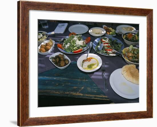 Food at the Haret Idoudna Restaurant, Madaba, Jordan, Middle East-Alison Wright-Framed Photographic Print