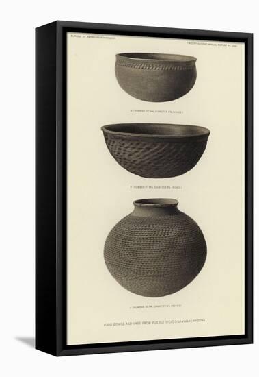 Food Bowls and Vase from Pueblo Viejo, Gila Valley, Arizona-null-Framed Premier Image Canvas