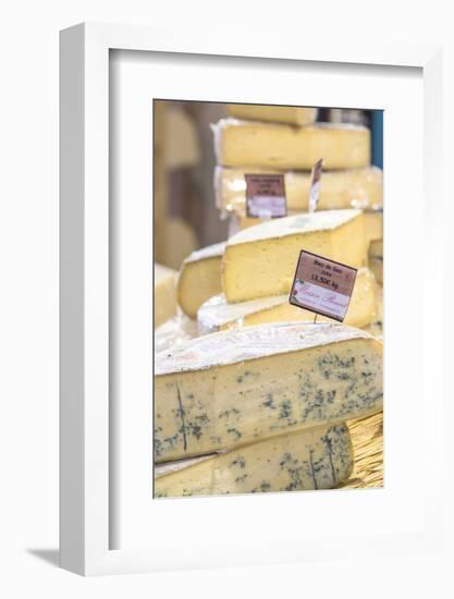 Food cheese, food market, Dijon, Burgundy, France-Jim Engelbrecht-Framed Photographic Print